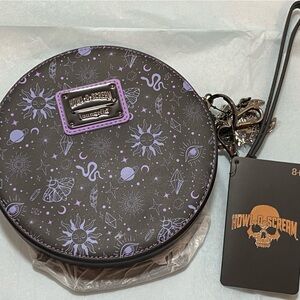 Loungefly Howl-o-Scream Gray and Purple Celestial wristlet